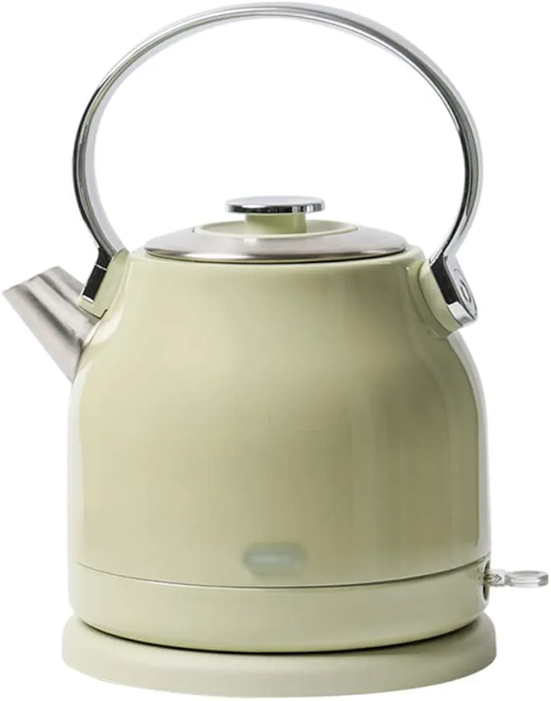 Electric Water Kettle 1.5L Traditional Electric Kettle Vintage Green Water Kettle with Fast Boil 360 ° Swivel Base for Left & Right Handed Users Electric Tea Kettle