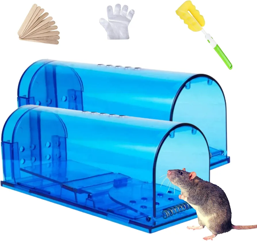 Mouse Trap Live Easy to Catch for Mouse Mice Mole Chipmunk, Reusable and Higly Sensitive Trigger for Indoor and Outdoor Use, Blue