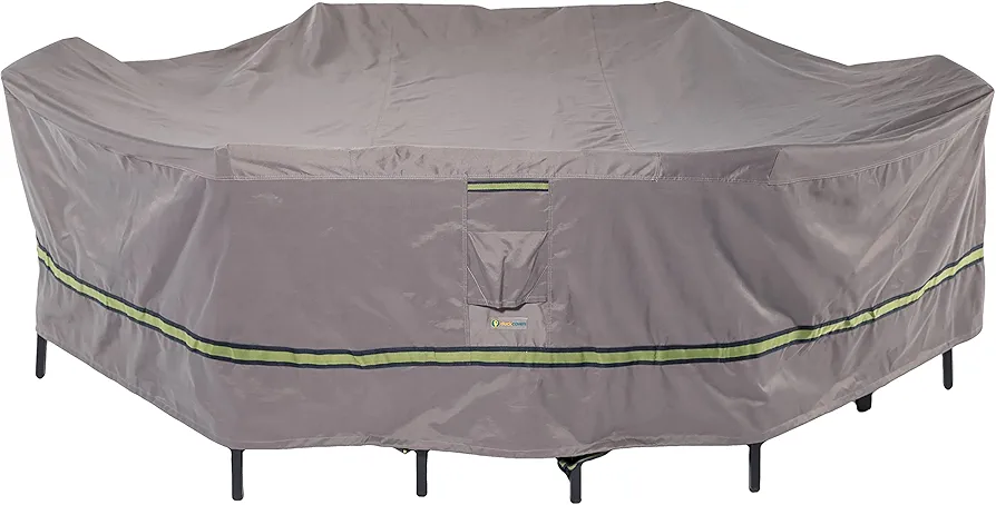 Duck Covers Soteria Waterproof 109 Inch Rectangular/Oval Patio Table with Chairs Cover, Outdoor Table and Chair Cover