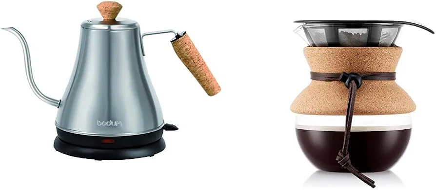 Bodum Electric Gooseneck Pour Over Coffee Maker Bundle, 27 Ounces