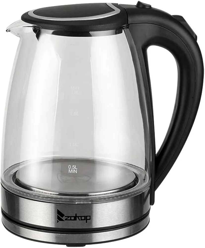 Ochine Electric Kettle Stainless Steel Tea Kettle Coffee Kettle Cordless Hot Water Boiler Heater 1500W Fast Boil with Led Light, Auto Shut-Off and Boil-Dry Protection (Ship from USA)
