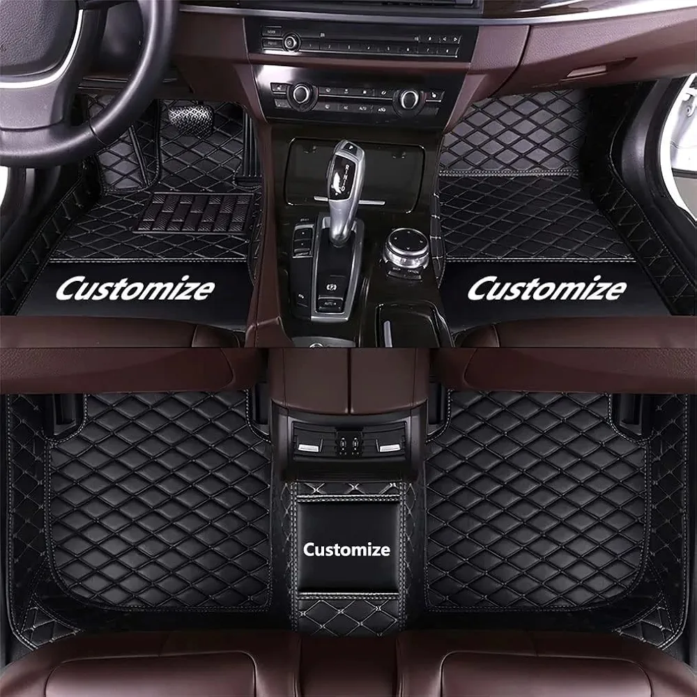 Custom Car Floor Mats Fit for 99% Sedan SUV Sports Car Leather Floor Liners All Weather Car Floor Mats Protection Full Coverage Pads Waterproof Anti-Slip Protective Pads (Black)