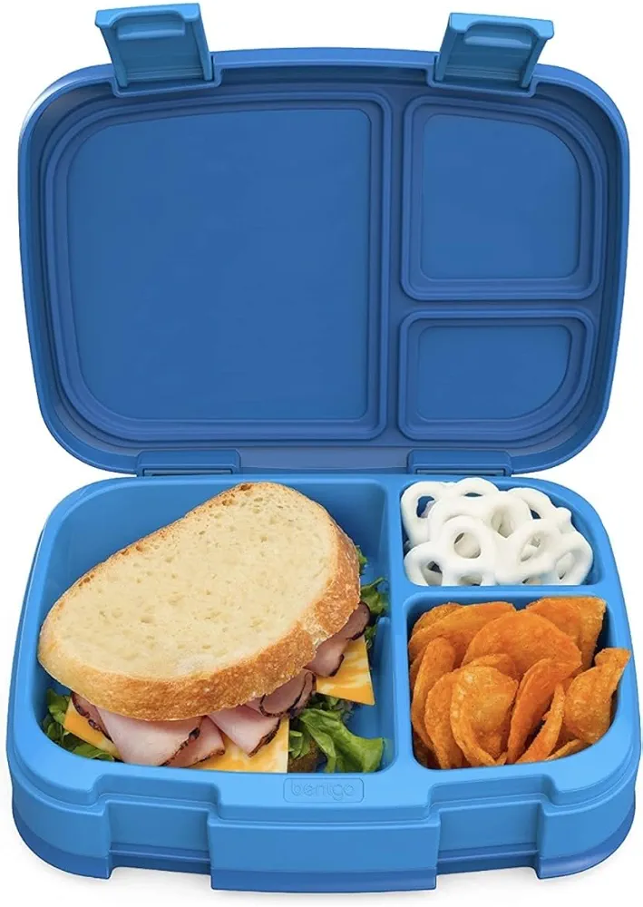 Bentgo Fresh (Blue/Green 2 PACK) - New & Improved Leak-Proof, Versatile 4-Compartment Bento-Style Lunch Box, QQC4999