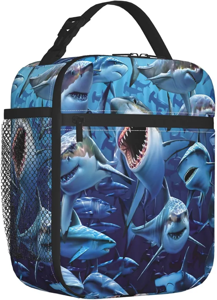 Shark Lunch Bag,Thermal Insulation And Cold Preservation Lunch Box,A Durable, Easy-To-Clean Bento Box Bento Bag,Large Capacity Dinner Bag For Work/Picnic, 2064B