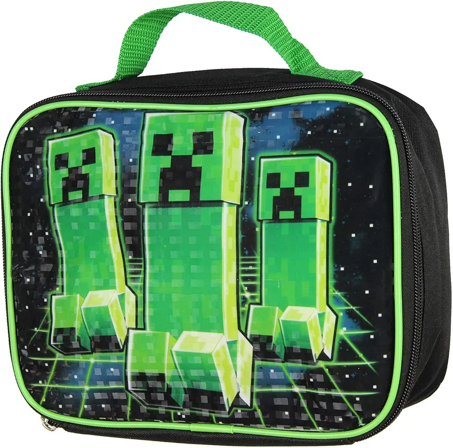 Minecraft Creeper Stalk Video Game Insulated Lunch Box Bag Tote