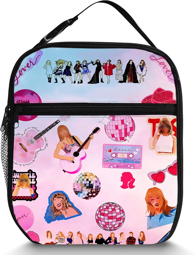 Popular Insulated Lunch Bag Women Tote Bag for Music Lovers, Large Capacity Reusable Lunch Box for Adults Picnic Work