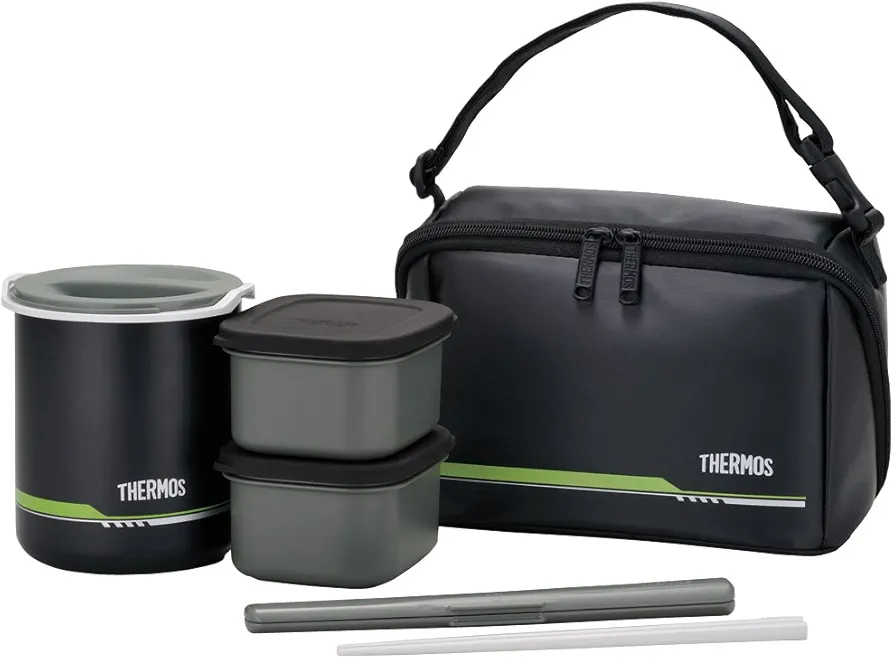 Thermos DBQ-502 MTBK Thermal Bento Box, Approx. 1 Pack, Matte Black