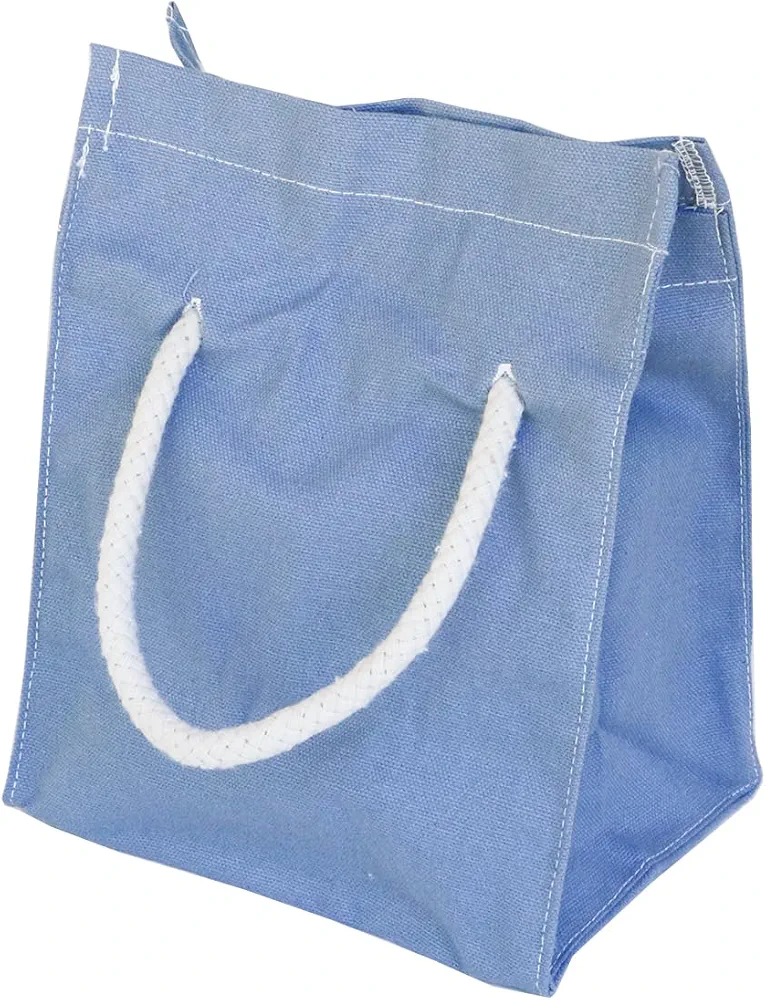 Organic Cotton Simple Lunch Bag - Blue