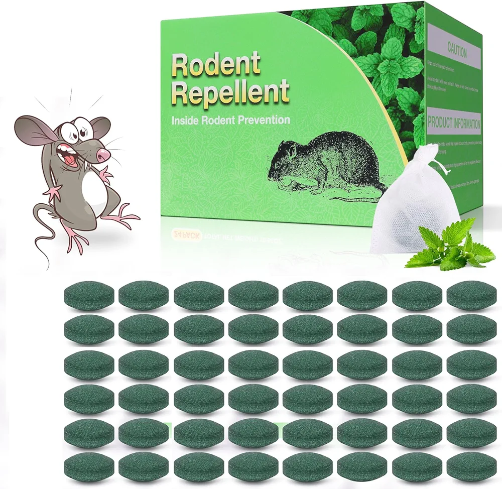 Mouse Repellent, 12 Pack Peppermint Mouse Repellent, Natural Mice Repellent for Indoor and Outdoor Use, Effective Against Mice, Rats, and Other Pests, Safe for Pets and Family.