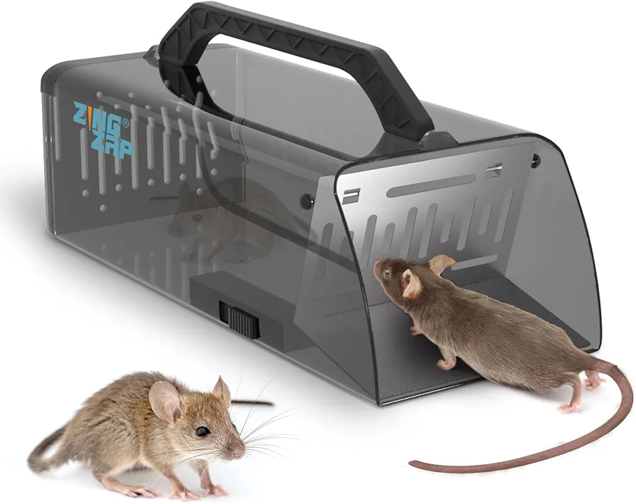 Humane Mouse Trap Cage, Indoor & Outdoor Catch & Release No Escape No Kill Rodent Trap, Chew-Resistant, Easy to Catch, Release & Clean, Industrial & Residential, Repeated Use
