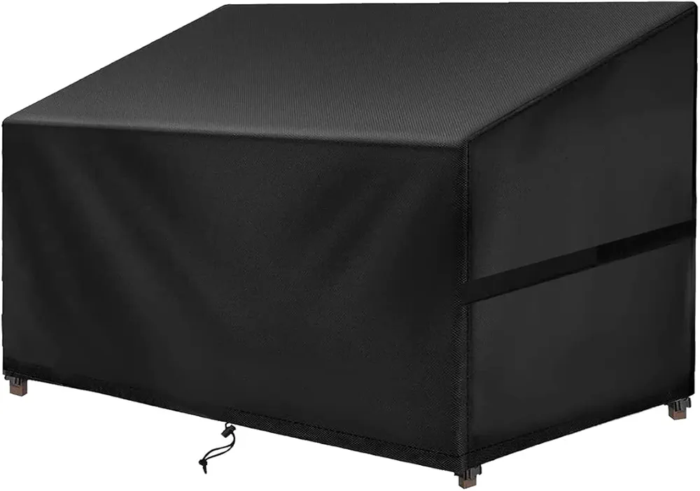 SIRUITON 3-Seat Heavy Duty Garden Patio Sofa/Loveseat/Bench Cover,100% Waterproof Outdoor Sofa Cover, Lawn Patio Furniture Covers Black,64" W x 27" D x 35" H