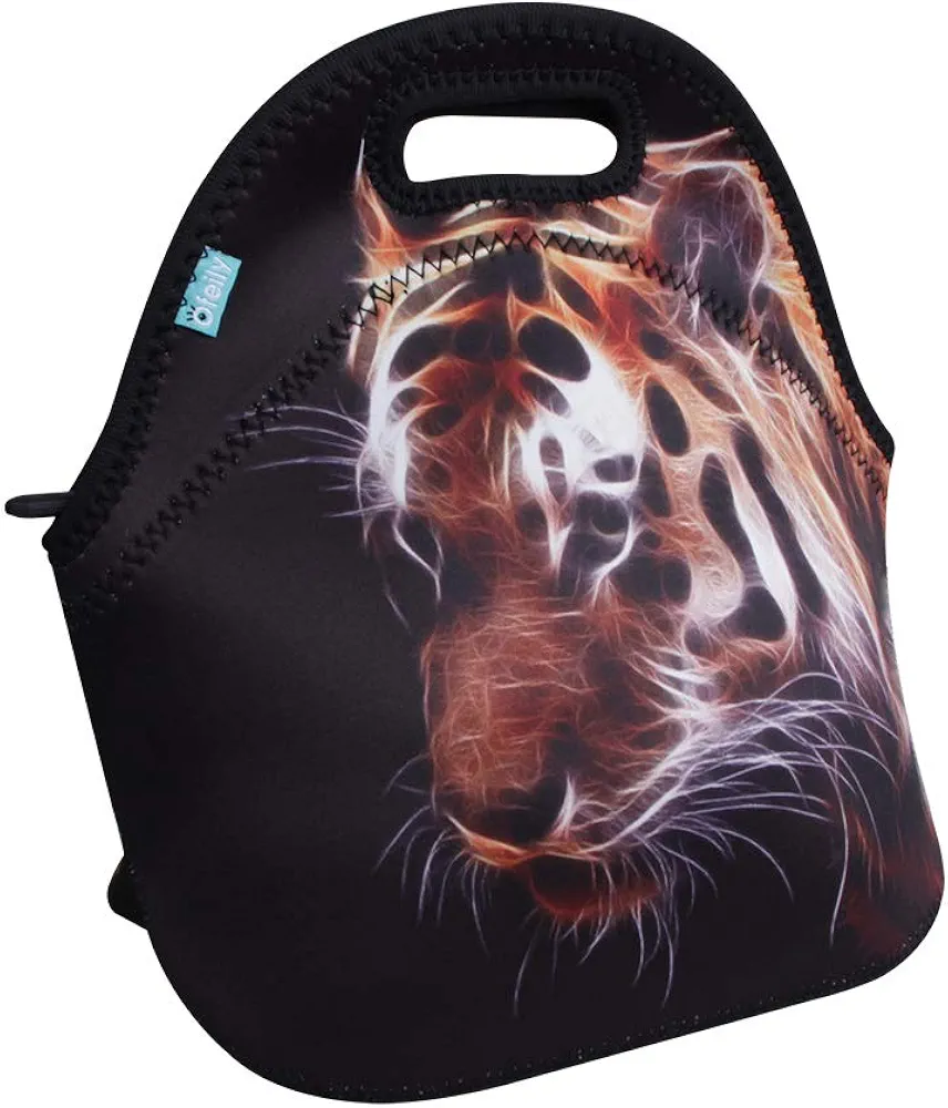 Lunch Tote, Lunch boxes Lunch bags with Fine Neoprene Material Waterproof Picnic Lunch Bag Mom Bag (Tiger)