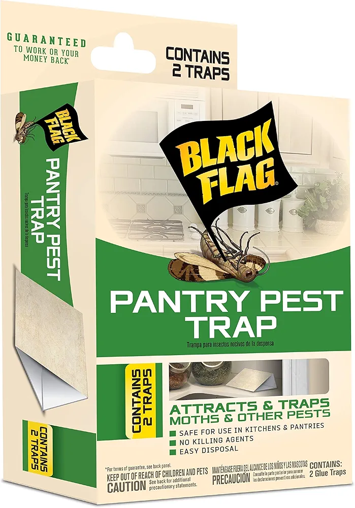 Black Flag Pantry Pest Glue Trap, 2 Count, Easy To Use, 12 pack
