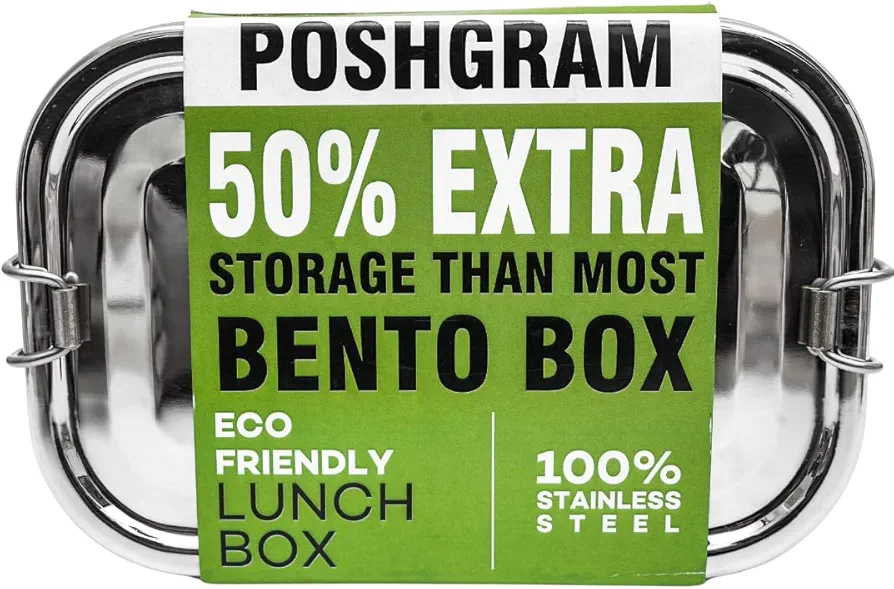 Eco-Friendly Stainless Steel Bento Box - Reusable & Leak-Proof Lunch Box for Adults & Kids, Versatile & Durable Bento Box Adult for Office, School, Travel, Events & Adventure