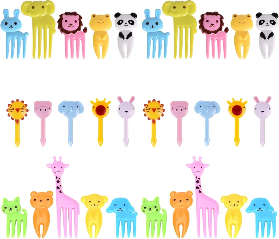 GET FRESH Food Picks for Kids, 30 Pieces Animal Bento Deco Set, Mini Bento Decorations Set for Baby Showers and Kids Parties, Mini Cartoon Toothpick, Bento Lunch Deco