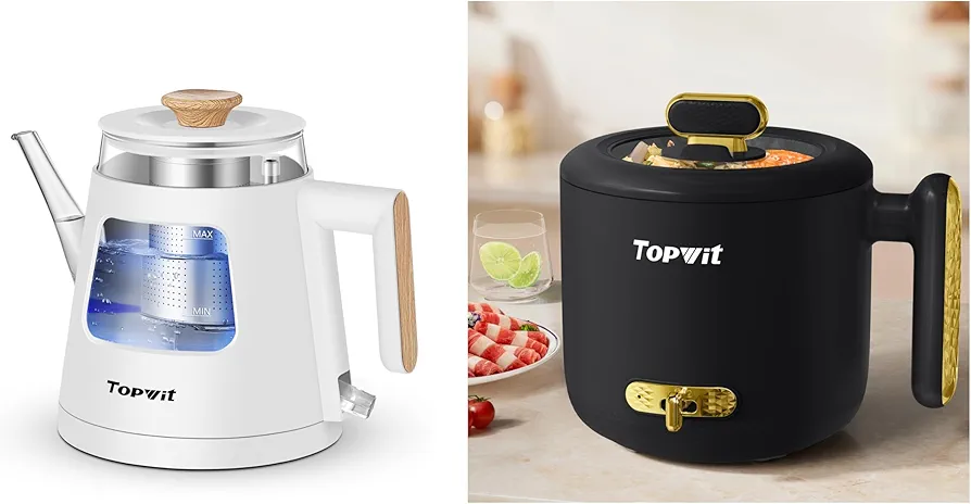 TOPWIT 1L Glass Electric Kettle & 1.8L Electric Pot