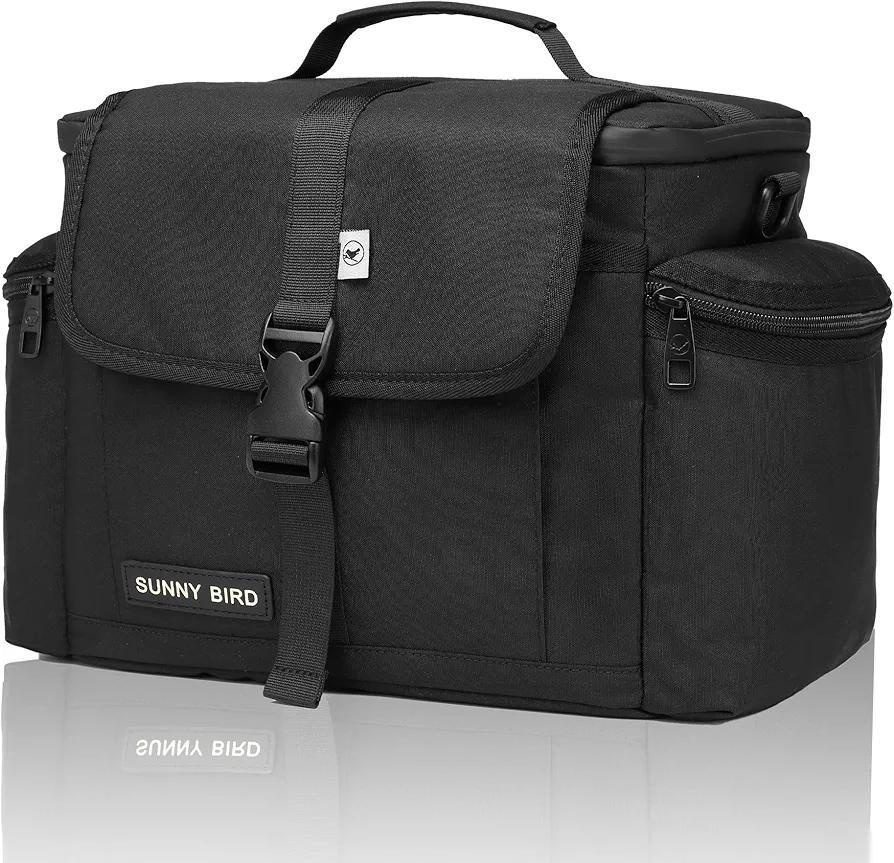SUNNY BIRD Insulated Lunch Bag Tactical Lunch Box Cooler for Men and Women (Black)