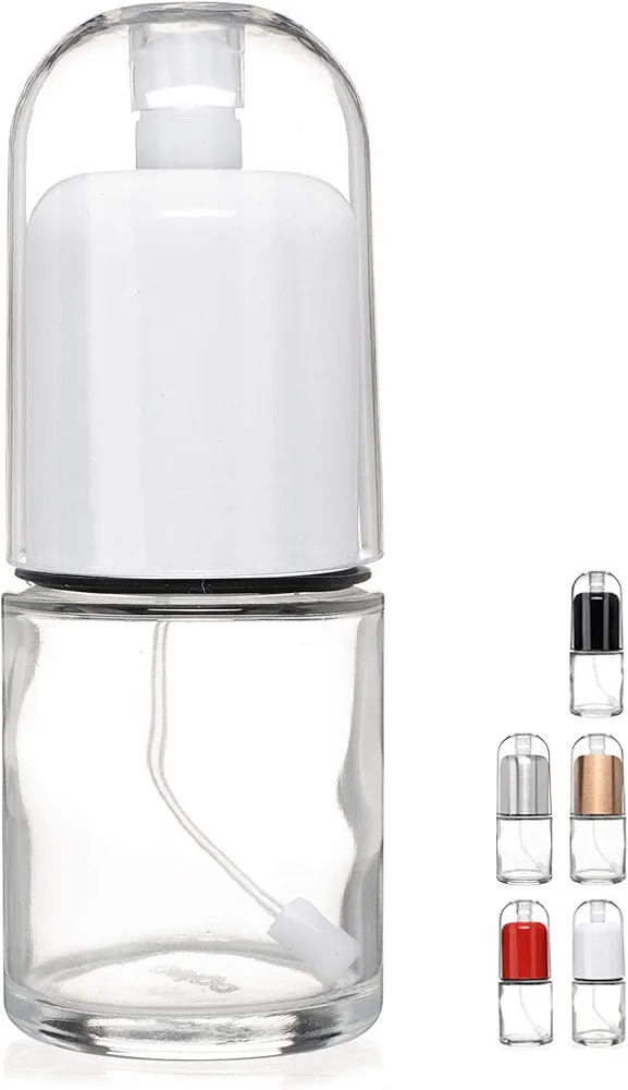 Premium Olive Oil Mister and Cooking Sprayer with Clog-Free Filter and Glass Bottle by CHEFVANTAGE - White