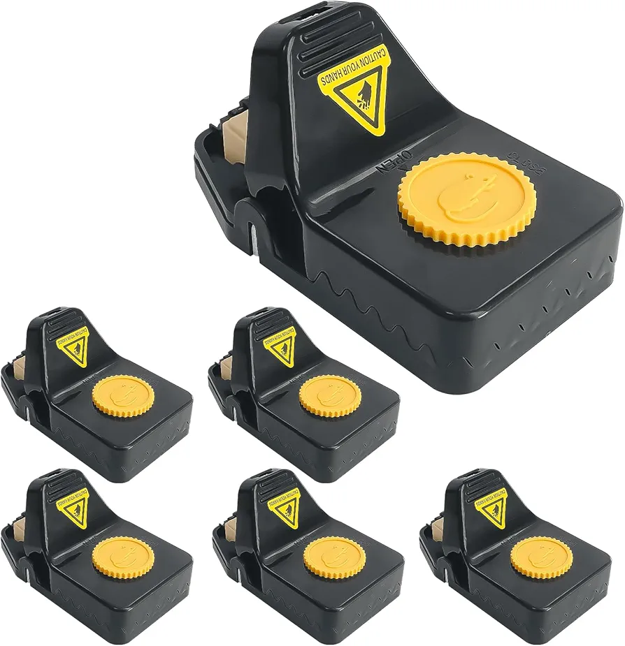 Sutekus Mouse Traps Rat Traps Mice Traps Reusable Mouse Snap Traps Mouse Catcher for Indoor Outdoor Anti-Rodent Protection, 6Pack