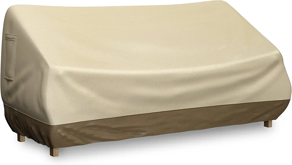 Home-Complete Outdoor Cover for Loveseat, Sofa, Bench- 58 Inch Heavy Duty Water Resistant Patio Furniture Protective Cover with Vent and Custom Fit