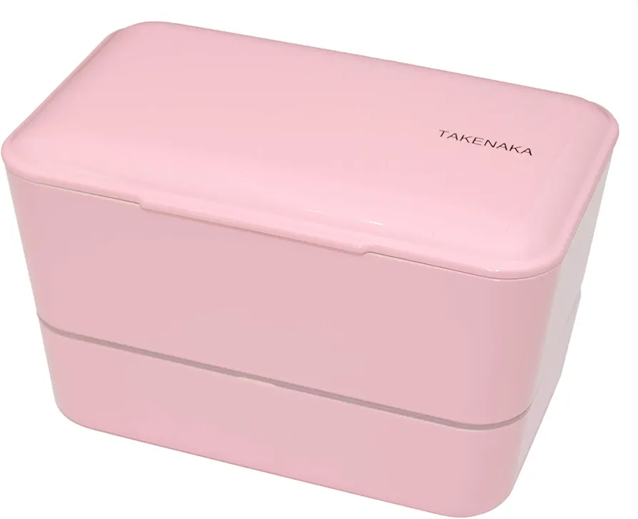 TAKENAKA Bento Bite Dual from, Eco-Friendly and Sustainable Japanese Style Bento Lunch Box (Candy Pink)