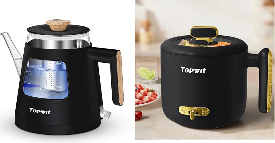 TOPWIT 1L Glass Electric Kettle & 1.8L Electric Pot