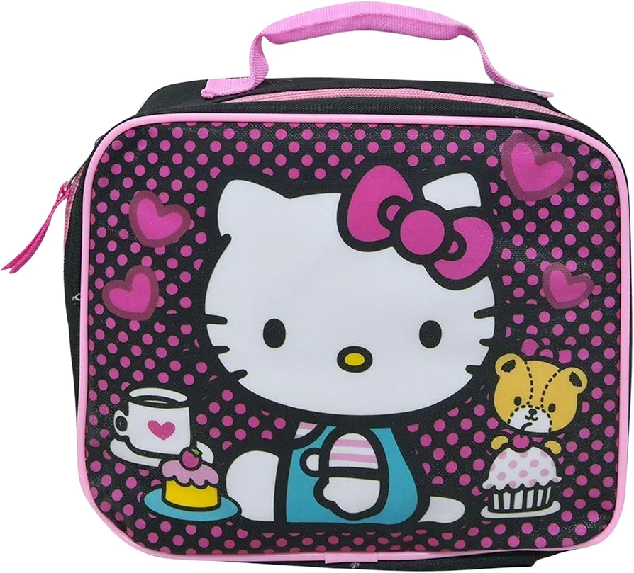 Fast Forward Hello Kitty Lunch Box Reusable and Insulated Lunch Bag for Kids, Girls, Boys, Unisex, Toddlers