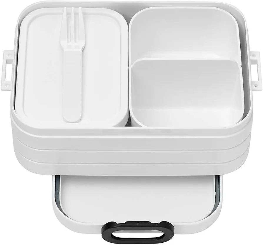 Rosti Mepal RST76321W BENTO Lunch Box with Reusable Fork, Midi, White, Medium