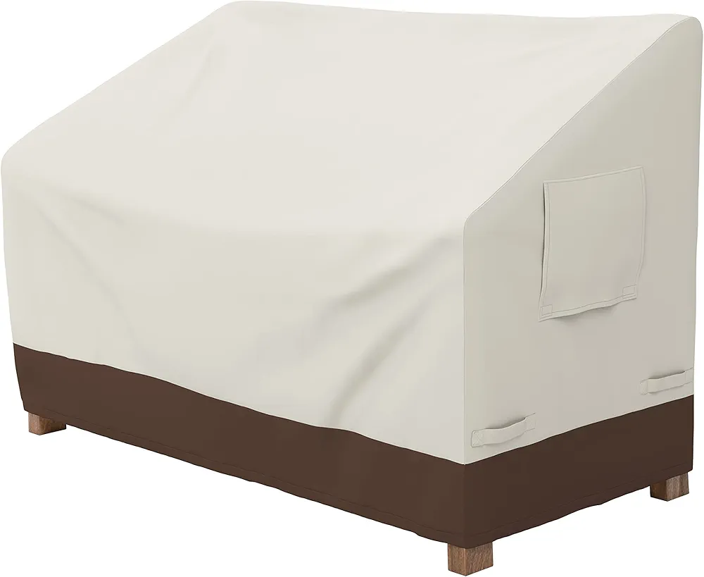 Amazon Basics 2-Seater Outdoor Patio Bench Cover, Beige/Tan