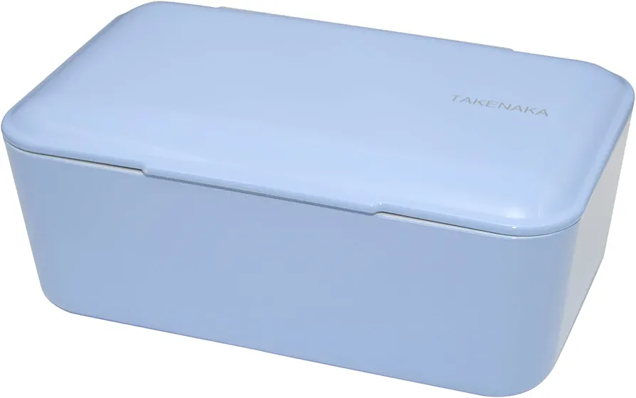 TAKENAKA Bento Bite Box from Japan, Made of Recycled Plastic Bottles for Eco, Sustainable Lunch Box from Japan (Periwinkle Blue)