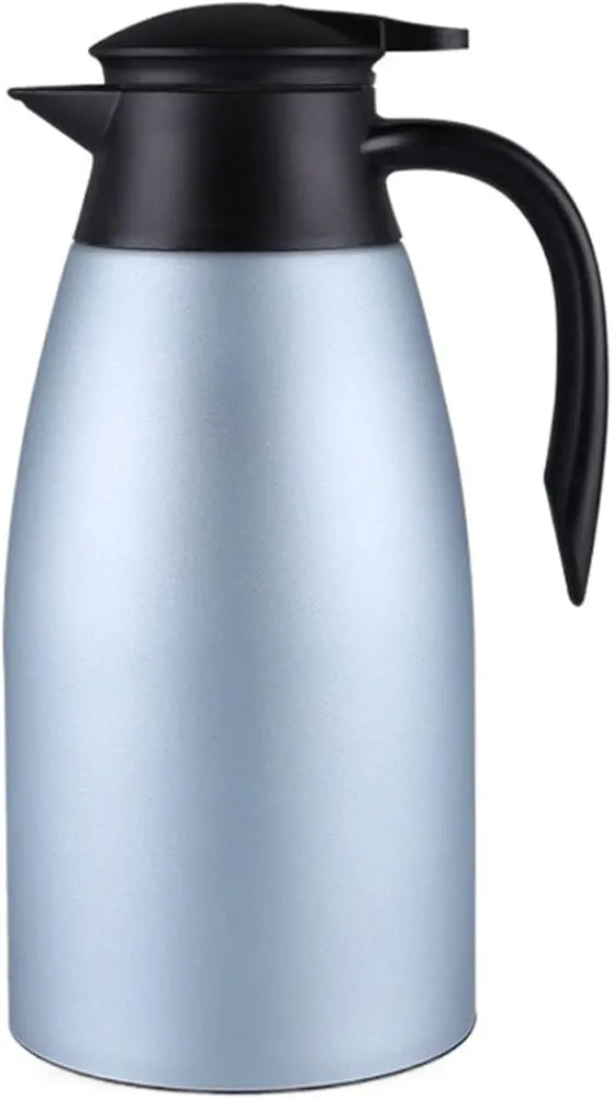 Electric Kettle Large Capacity Stainless Steel Hot Water Bottle Double Layer Insulated Bottle Household Outdoor Hot Water Bottle Tea Kettle/Blu/2.1L