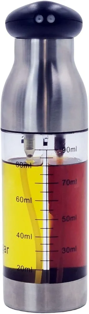 Dual-Chamber Oil and Vinegar Sprayer Bottle - Multi-Purpose, Healthy PC Material, 200ml Capacity and Easy-to-Use Kitchen Gadget