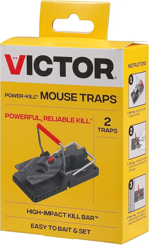 Victor M142B Power-Kill Easy Set Mouse Trap - 2 Reusable Mouse Traps