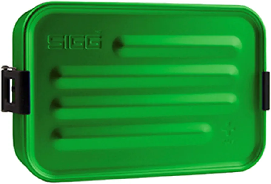 SIGG - Metal Lunch Box - With Food Separator - Dishwasher & Microwave Safe, Leakproof, BPA Free - Aluminum - Plus Green S