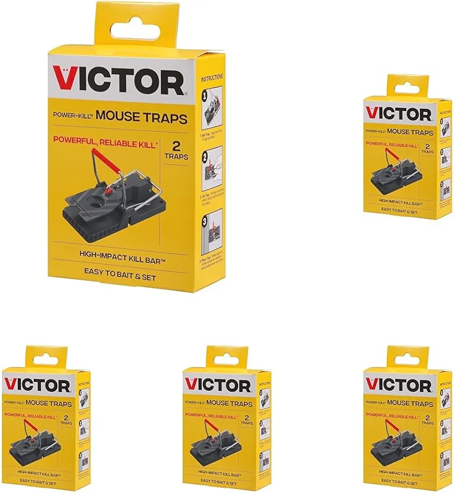 Victor M142B Power-Kill Easy Set Mouse Trap - 2 Reusable Mouse Traps (Pack of 5)