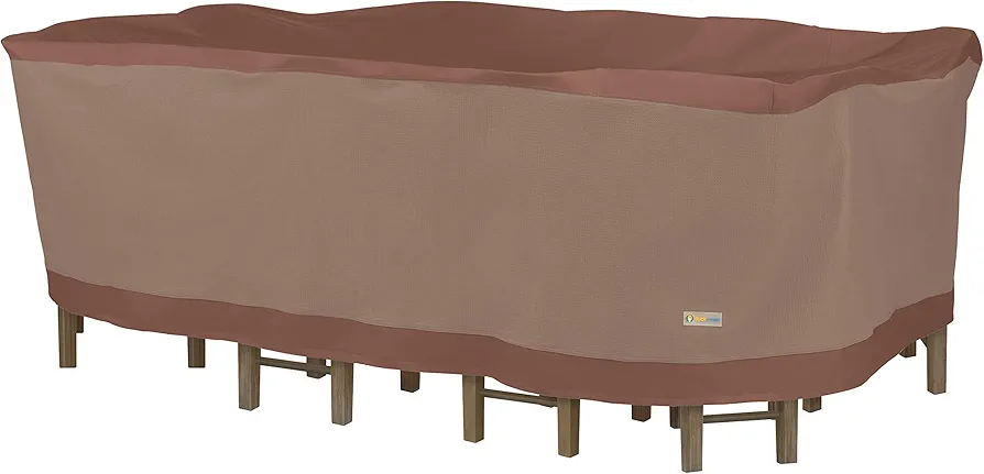 Duck Covers Ultimate Waterproof Rectangular/Oval Patio Table with Chairs Cover, 94 Inch