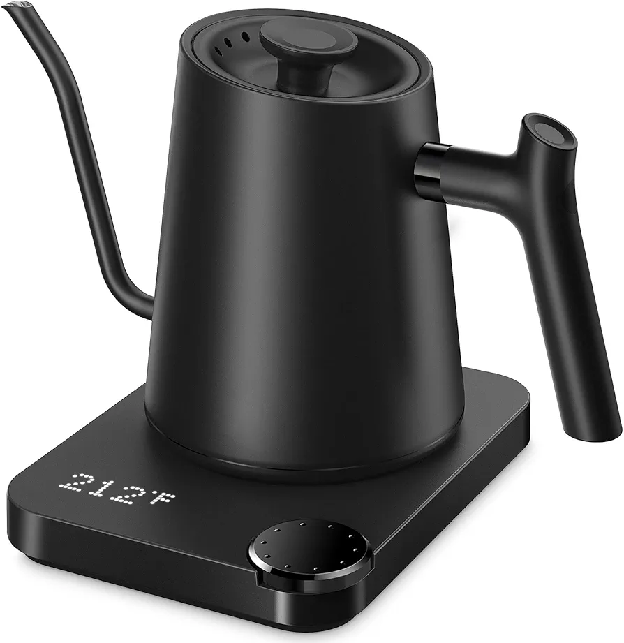 Gooseneck Electric Kettle, 0.9L Electric Tea Kettle with Temperature Control & Holding, 1200w Fast Boiling Hot Water Kettle, Stainless Steel Pour-Over Kettle for Coffee & Tea, Auto Shut off