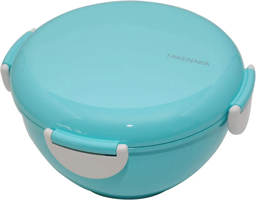 TAKENAKA Bento Bowl for perfect lunch, Eco-Friendly Lunch Box Made in Japan, Recycle Plastic Bottle, Microwave and Dishwasher Safe, Bento Box (Blue Ice)