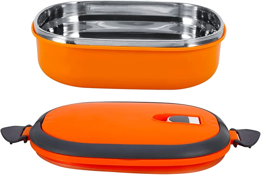 Zerone Lunch Box,Lunch Containers For Adults Food Storage Containers Stainless Steel Insulated Food Storage Supper Dinner Lunch Box 1 Layer Orange