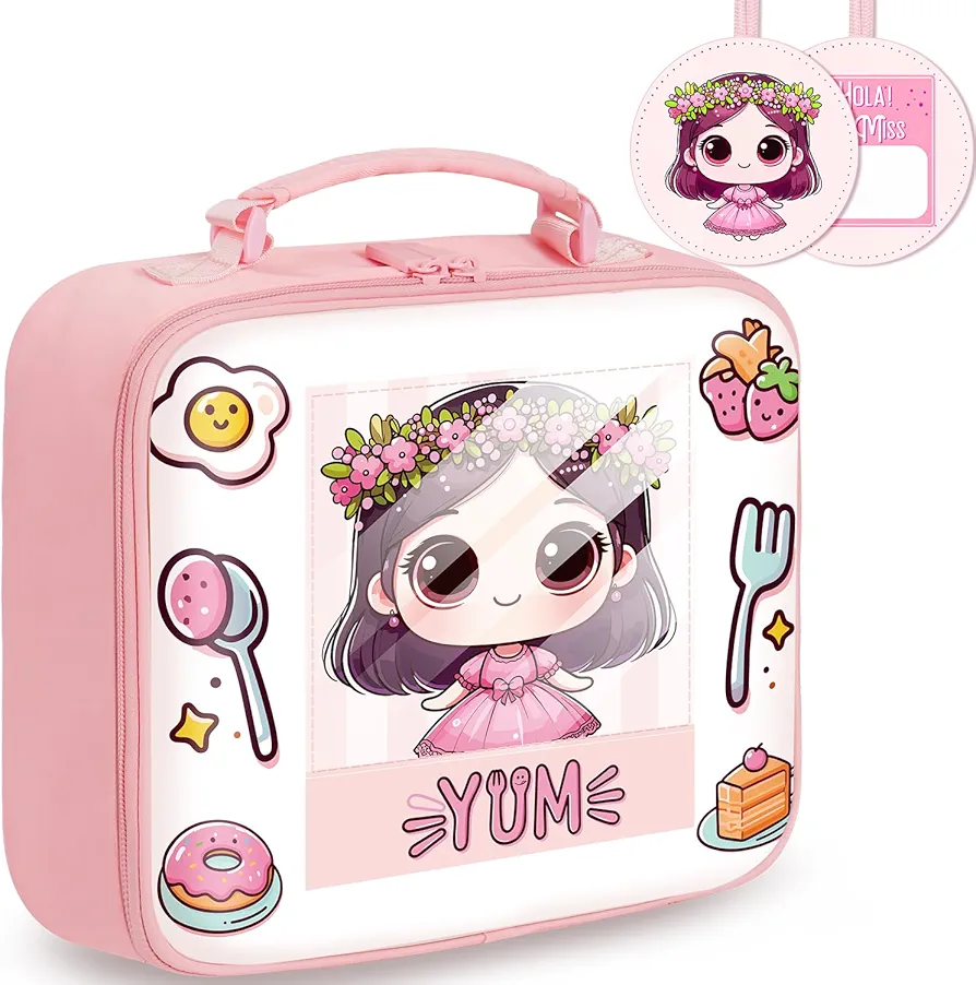 Kids Lunch Box Lunch Bag Girls Boys - Insulated Leakproof Durable Water-Resistant Reusable Lightweight Cute Lunch Cooler Bag for Toddler 3+ for School Travel; Best Gifts for Kids Girls Boys