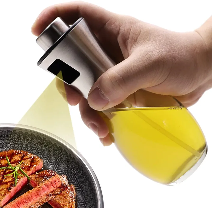 Oil Spray Bottle,200ml Oil Spray Versatile Glass,Olive Oil Sprayer Mister,Olive Oil Spray for Essential Oils | Cooking Oil Sprayer Salad Dressing Mister | Baking, Frying, BBQ