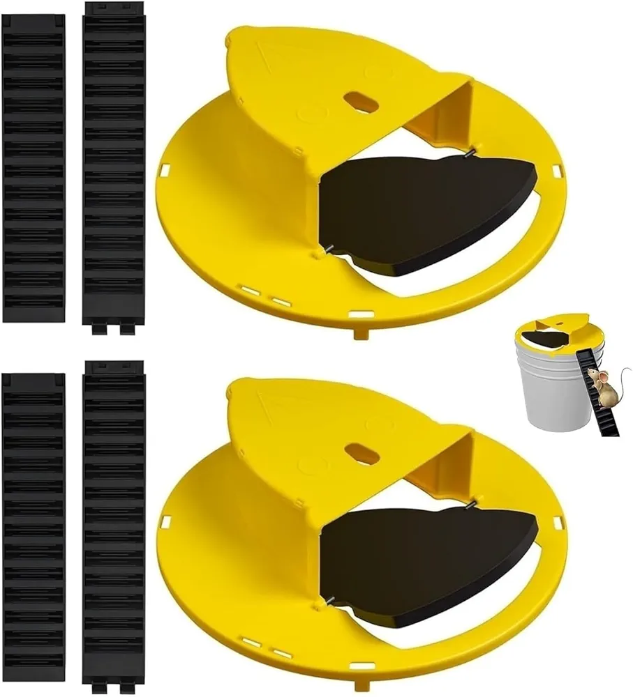 Mice Mouse Trap Bucket Flip Lid,Mouse Trap Bucket Indoor Outdoor,Humane Mouse Trap,Mouse Trap Bucket Lid Auto Reset | 5 Gallon Bucket Compatible | Mouse Trap Bucket Lid (2 Pack) 12270