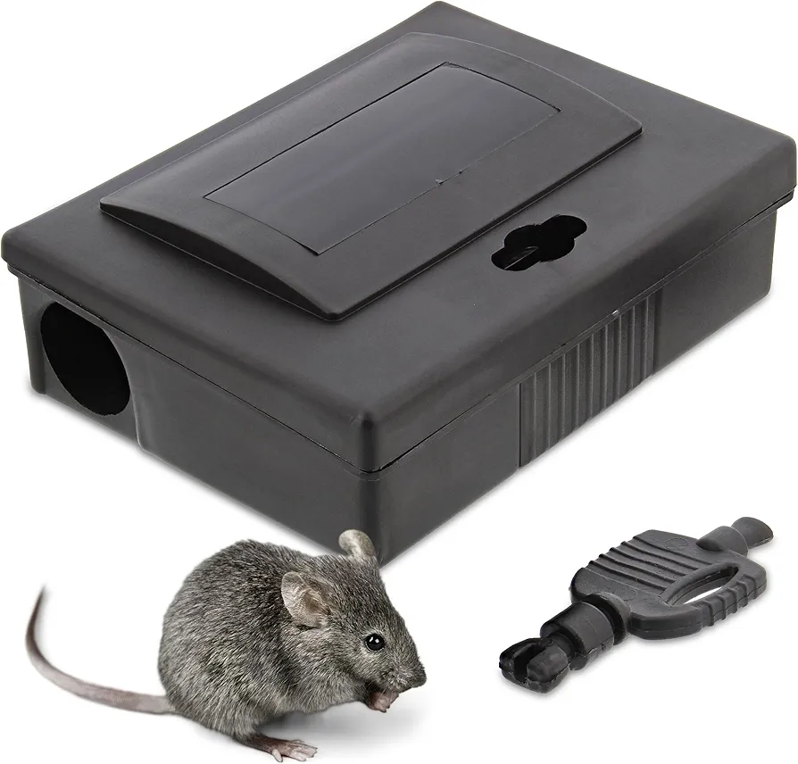 Ruralty Easy Set Mouse Trap - Plastic Multi Catch and Release Reusable Mouse Trap with Key - for Indoor and Outdoor Use