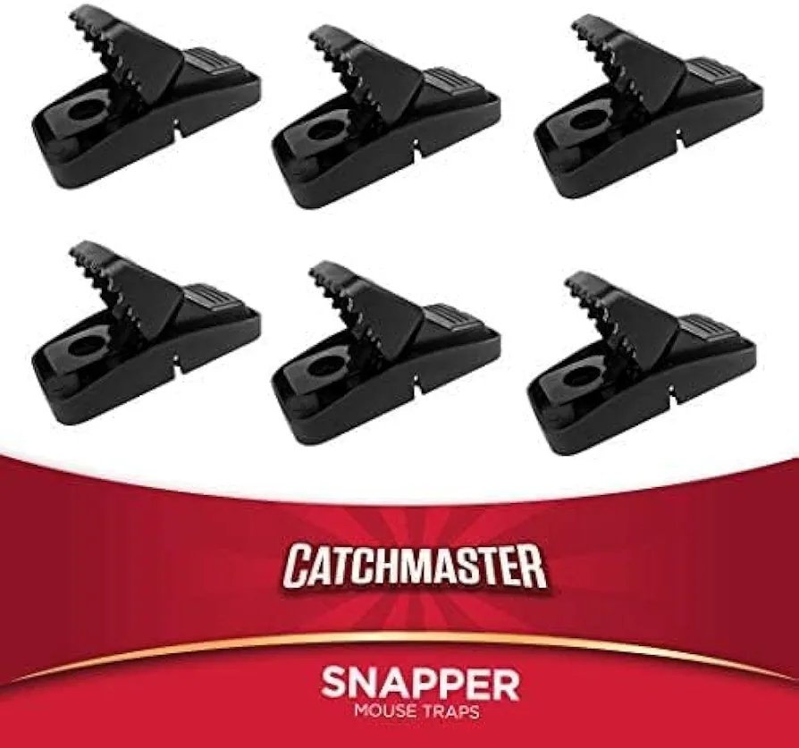 Catchmaster Snapper Mouse Traps 24-Pk, Mouse Traps Indoor for Home, Reusable Rodent Killer for House, Outdoor Critter Catcher, Eco Friendly Pest Control for Garage, Basement, & Kitchen