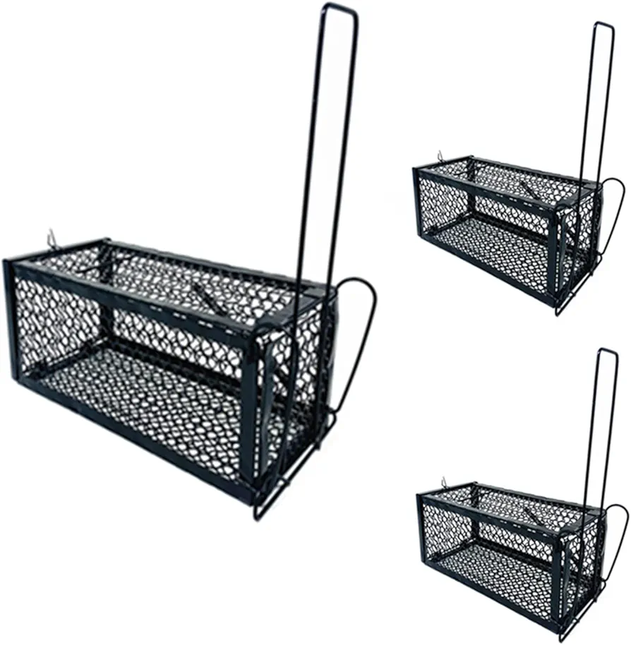 3 Pack Mouse Trap Catch Release Humane Animal Rodent Cage Trap Mice Rats Chipmunks Squirrel Easy to Use