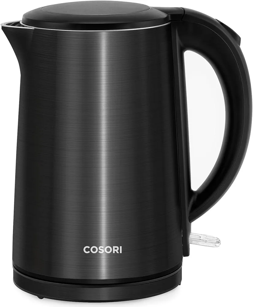 COSORI Electric Kettle, Cool-Touch Double Wall Stainless Steel Insulated, Automatic Shut Off & Boil-Dry Protection, Durable Tea Kettle Boiler & Heater, 1.5L/1500W, Black