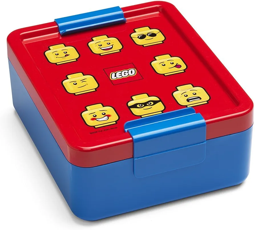 ROOM Copenhagen, LEGO Iconic Lunch Box - BPA, Phthalate, and PVC Free - 6.7 x 5.3 x 2.7in - Iconic Classic