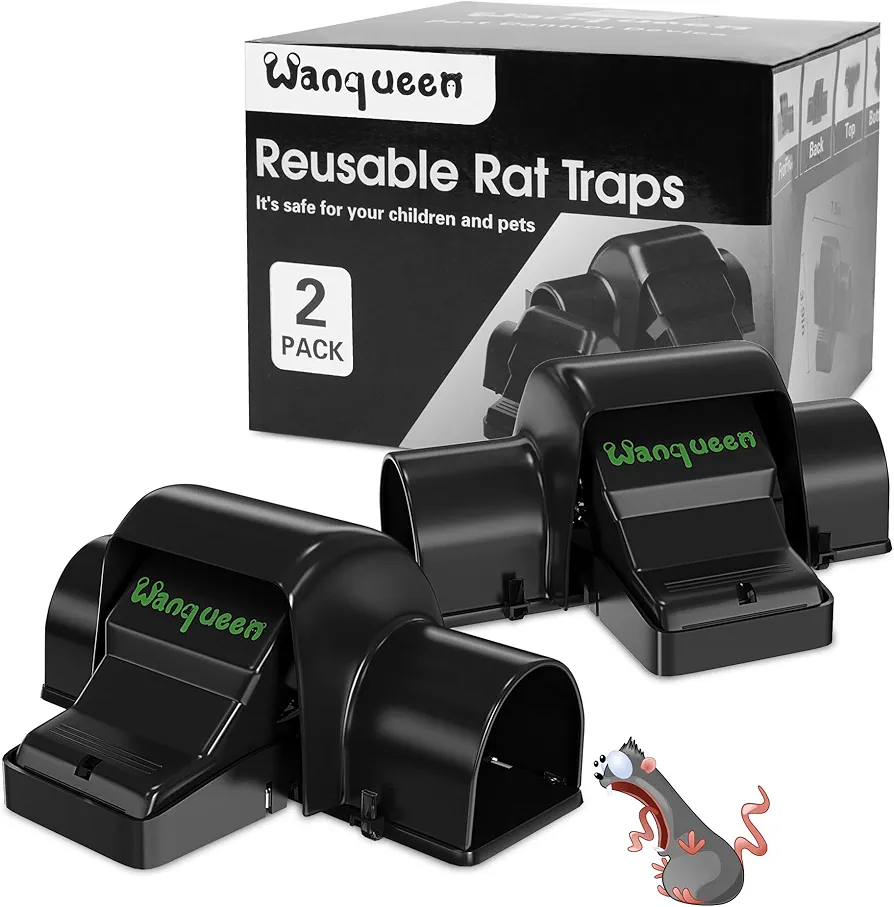 Reusable Rat & Chipmunk Traps, Prevents Accidental Triggering Mouse Trap, Tunnel Dual-Entry Squirrel Trap for Big Rats, Large Efficient Capture Device, Snap Traps for Humane Capture