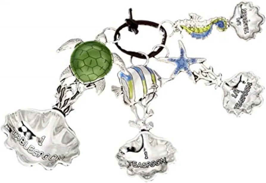 Ganz 4-Piece Set-Sea Creatures Measuring Spoon, One Size, silver