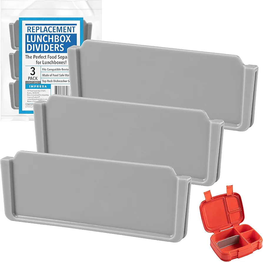 IMPRESA [3 Pack] Replacement Insert Divider for Bentgo Fresh, Modern & Pop Models Food Safe Tray Divider for Bentgo Lunch Box & for Bentgo Adult Lunch Box - Large Bento Box Divider